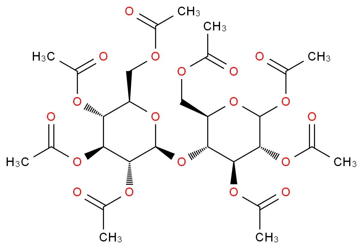 [(2R,3R,4S,5R,6S)-3,4,5-tris(acetyloxy)-6-{[(2R,3R,4S,5R)-4,5,6-tris(acetyloxy)-2-[(acetyloxy)methyl]oxan-3-yl]oxy}oxan-2-yl]methyl acetate_分子结构_CAS_3616-19-1