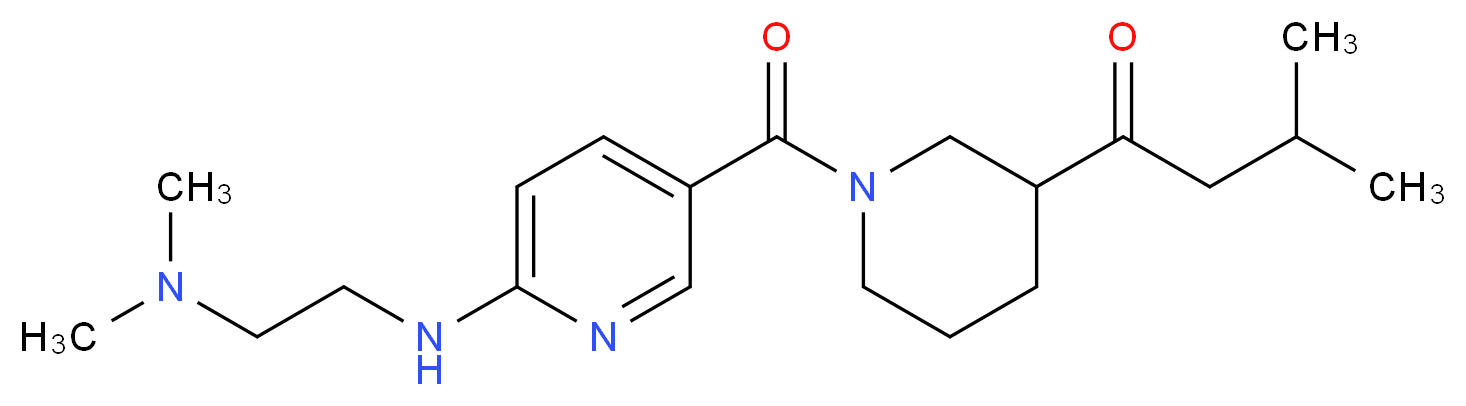 1-{1-[(6-{[2-(dimethylamino)ethyl]amino}pyridin-3-yl)carbonyl]piperidin-3-yl}-3-methylbutan-1-one_分子结构_CAS_)