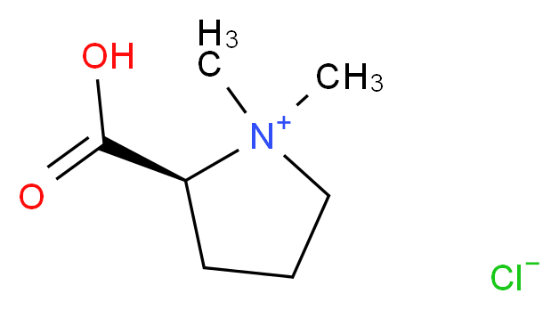 (2S)-2-carboxy-1,1-dimethylpyrrolidin-1-ium chloride_分子结构_CAS_4136-37-2