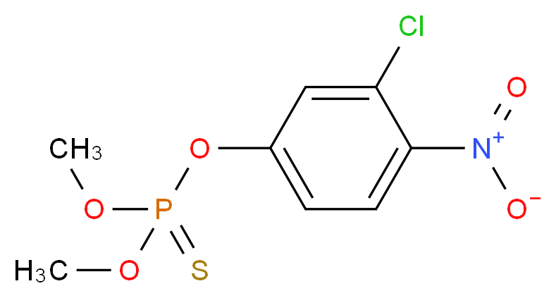 3-chloro-4-nitrophenyl methyl methoxy(sulfanylidene)phosphonite_分子结构_CAS_500-28-7