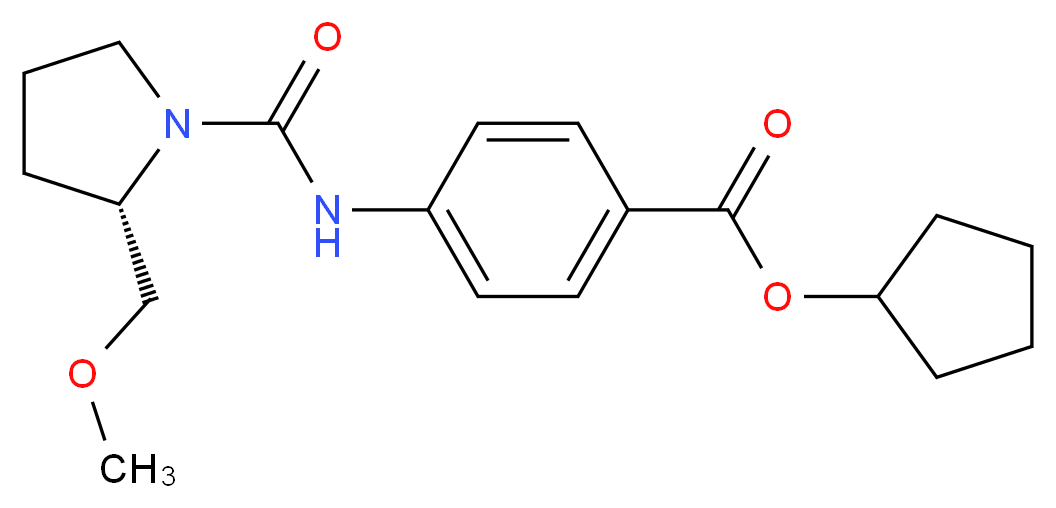cyclopentyl 4-({[(2S)-2-(methoxymethyl)pyrrolidin-1-yl]carbonyl}amino)benzoate_分子结构_CAS_)