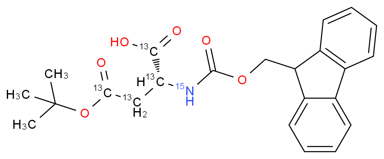 (2R)-4-(tert-butoxy)-2-{[(9H-fluoren-9-ylmethoxy)carbonyl]amino}-4-oxo(1,2,3,4-<sup>1</sup><sup>3</sup>C<sub>4</sub>)butanoic acid_分子结构_CAS_1217468-27-3