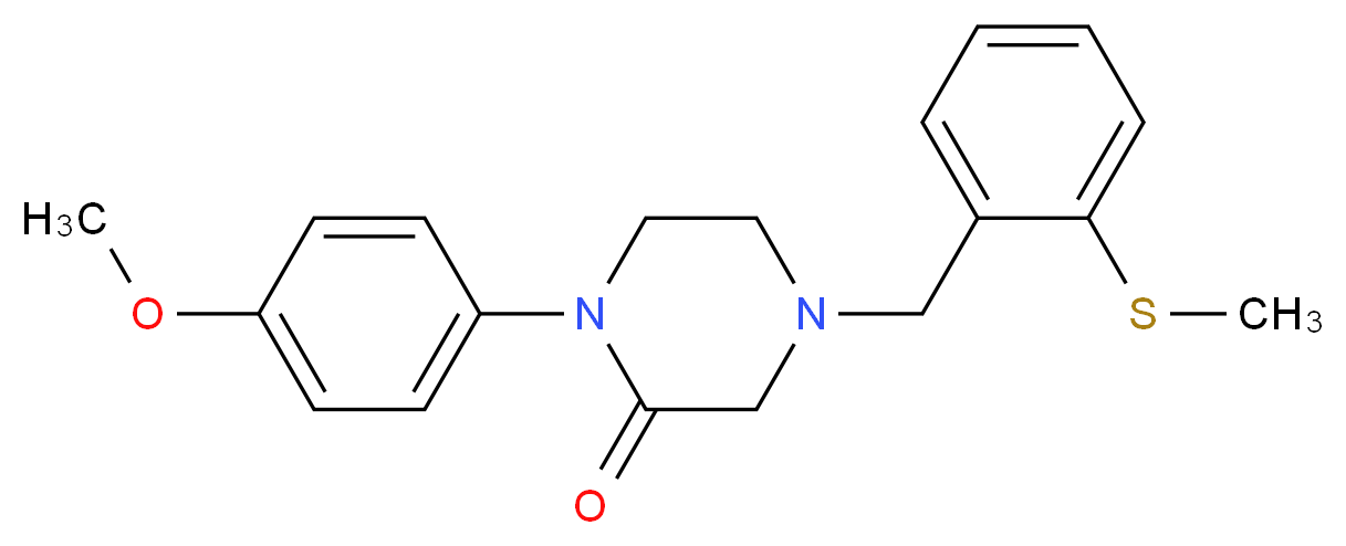 1-(4-methoxyphenyl)-4-[2-(methylthio)benzyl]-2-piperazinone_分子结构_CAS_)