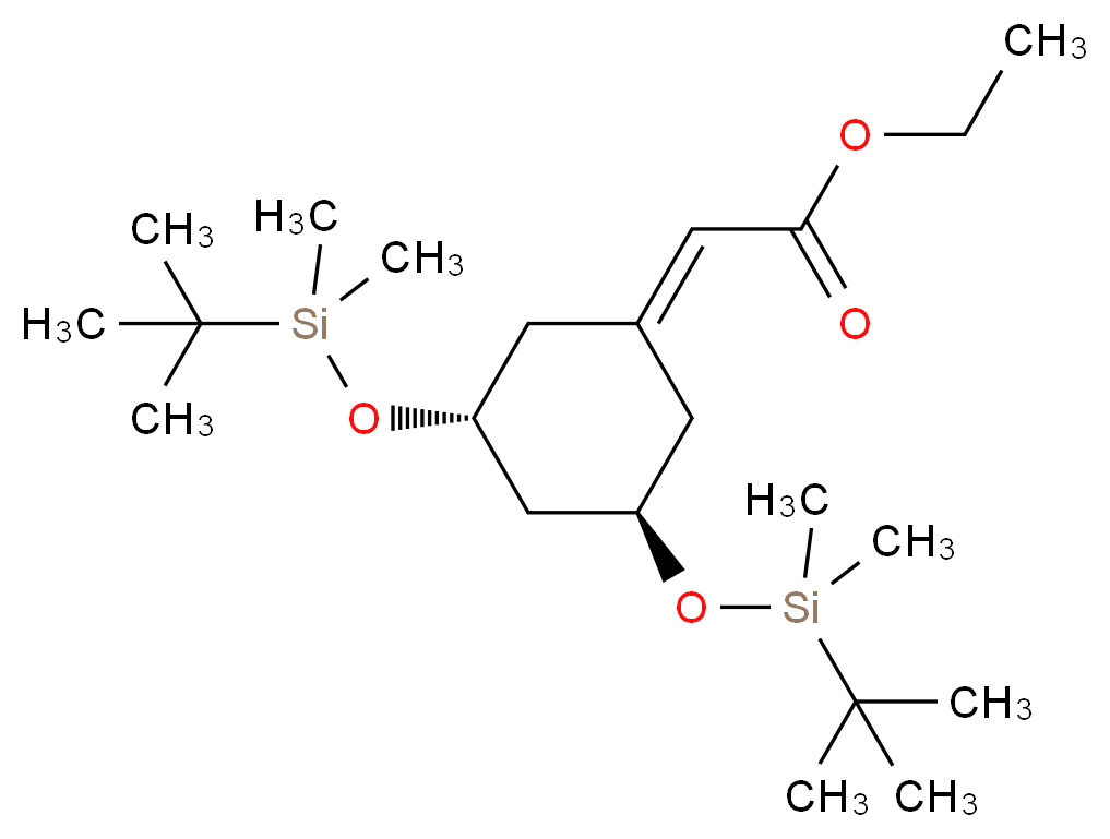 (3R-trans)-[3,5-Bis[[(1,1-dimethylethyl)dimethylsilyl]oxy]cyclohexylidene]-acetic Acid Ethyl Ester_分子结构_CAS_139356-36-8)