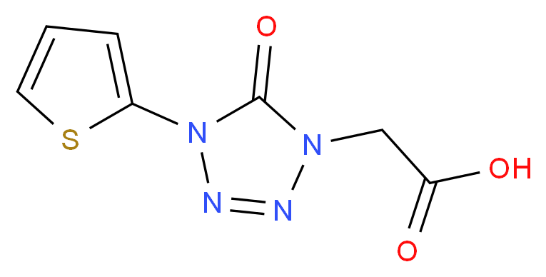(5-oxo-4-thien-2-yl-4,5-dihydro-1H-tetrazol-1-yl)acetic acid_分子结构_CAS_)