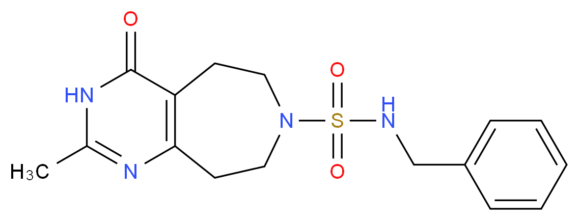 N-benzyl-2-methyl-4-oxo-3,4,5,6,8,9-hexahydro-7H-pyrimido[4,5-d]azepine-7-sulfonamide_分子结构_CAS_)