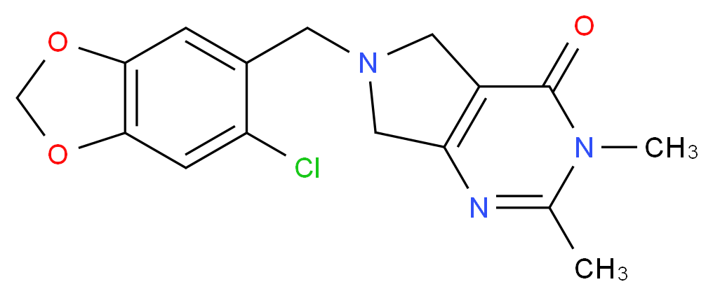 6-[(6-chloro-1,3-benzodioxol-5-yl)methyl]-2,3-dimethyl-3,5,6,7-tetrahydro-4H-pyrrolo[3,4-d]pyrimidin-4-one_分子结构_CAS_)