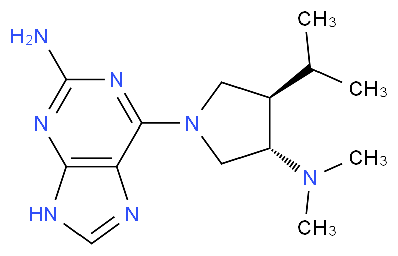6-[(3S*,4R*)-3-(dimethylamino)-4-isopropyl-1-pyrrolidinyl]-9H-purin-2-amine_分子结构_CAS_)