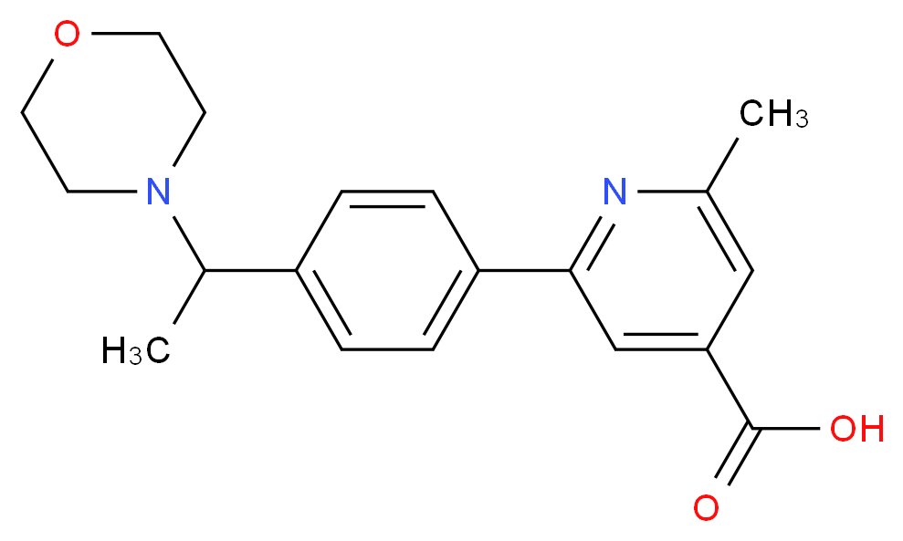 2-methyl-6-[4-(1-morpholin-4-ylethyl)phenyl]isonicotinic acid_分子结构_CAS_)
