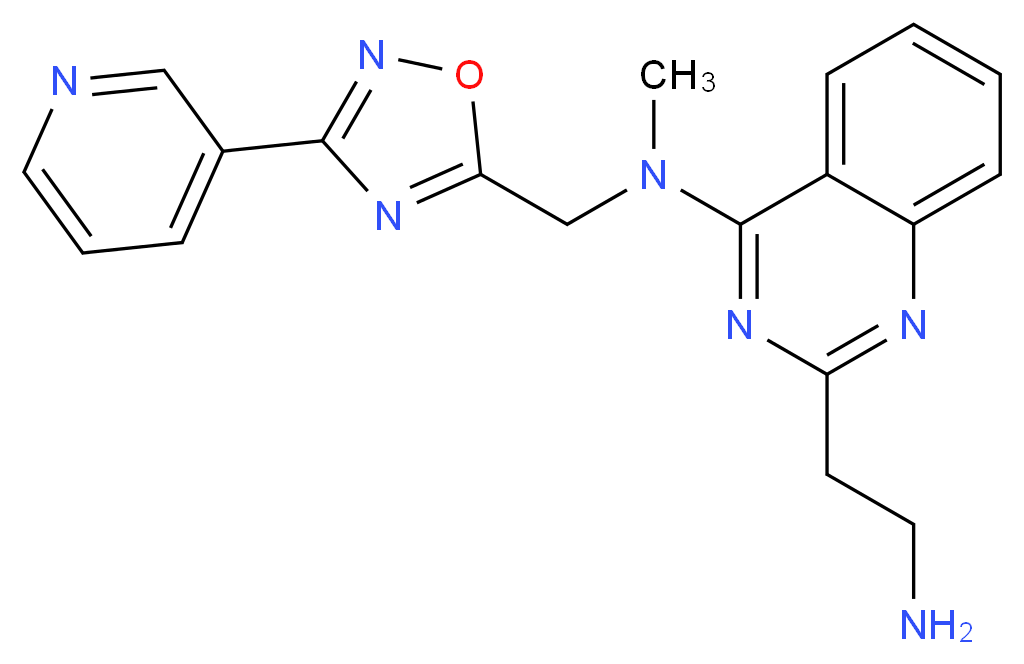 2-(2-aminoethyl)-N-methyl-N-[(3-pyridin-3-yl-1,2,4-oxadiazol-5-yl)methyl]quinazolin-4-amine_分子结构_CAS_)
