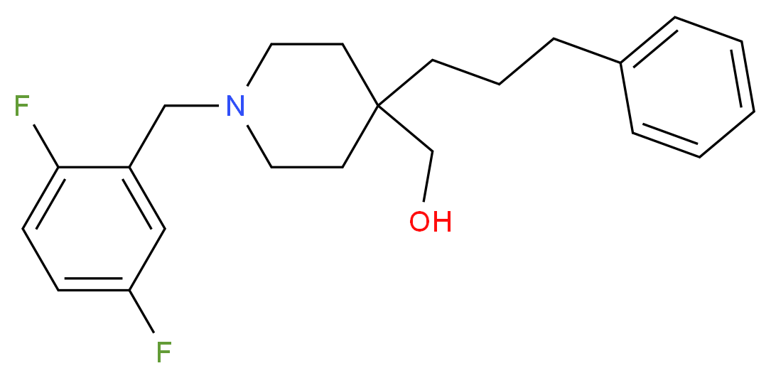 [1-(2,5-difluorobenzyl)-4-(3-phenylpropyl)-4-piperidinyl]methanol_分子结构_CAS_)