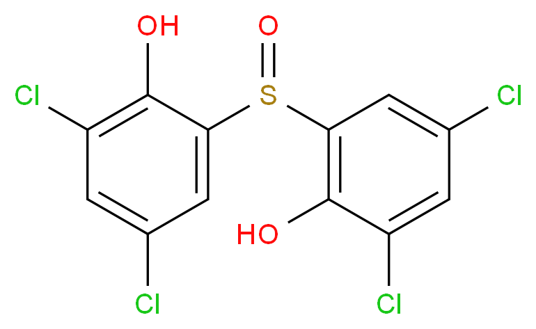 2,4-dichloro-6-(3,5-dichloro-2-hydroxybenzenesulfinyl)phenol_分子结构_CAS_844-26-8