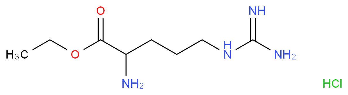 ethyl 2-amino-5-carbamimidamidopentanoate hydrochloride_分子结构_CAS_36589-29-4