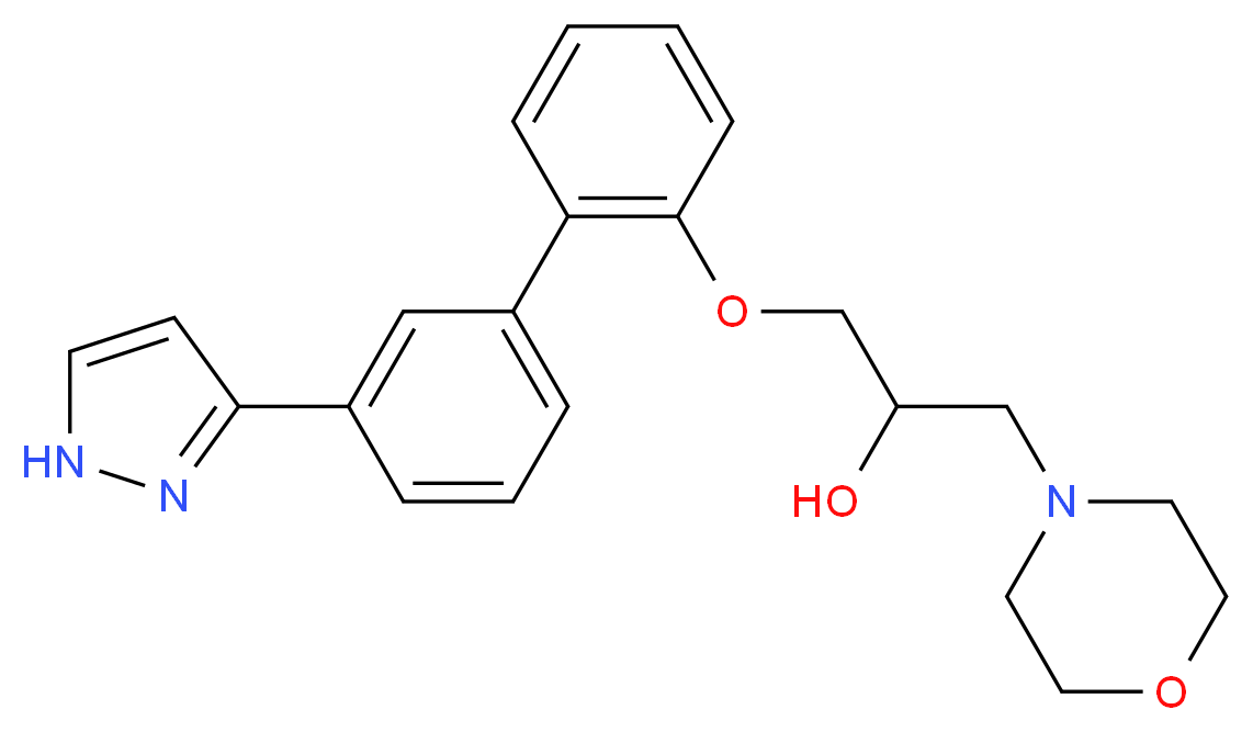 1-(4-morpholinyl)-3-{[3'-(1H-pyrazol-3-yl)-2-biphenylyl]oxy}-2-propanol_分子结构_CAS_)