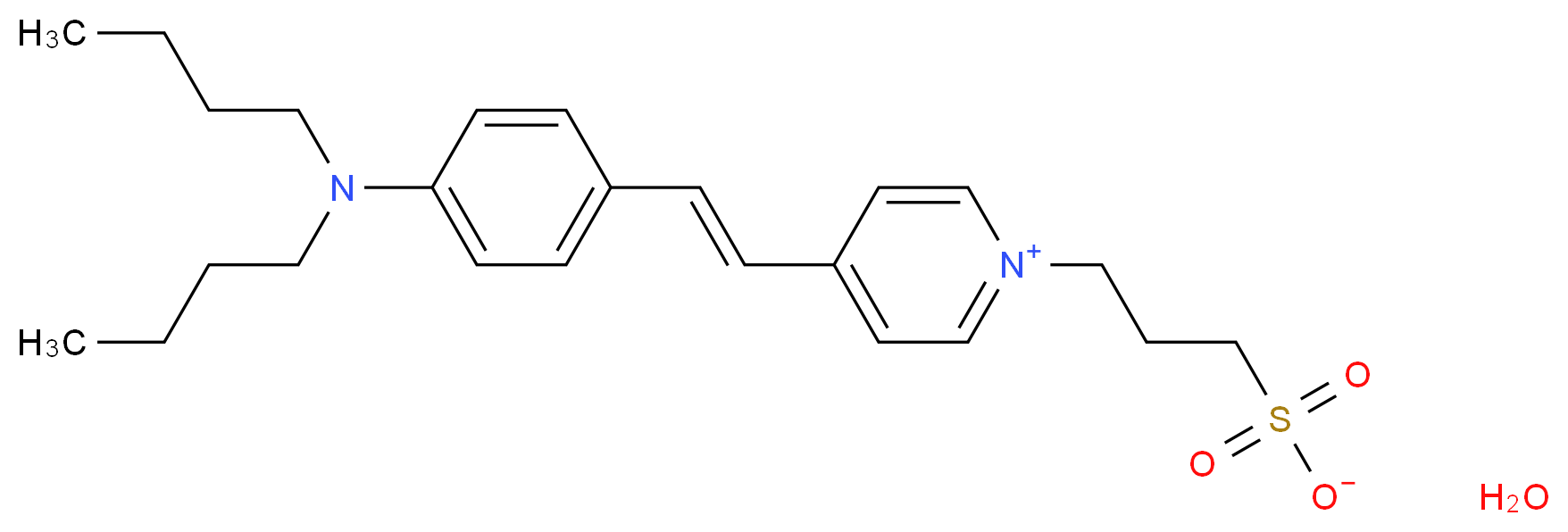 trans-4-[4-(Dibutylamino)styryl]-1-(3-sulfopropyl)pyridinium hydroxide, inner salt hydrate_分子结构_CAS_123334-04-3)