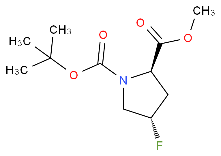 1-tert-butyl 2-methyl (2R,4S)-4-fluoropyrrolidine-1,2-dicarboxylate_分子结构_CAS_203866-18-6