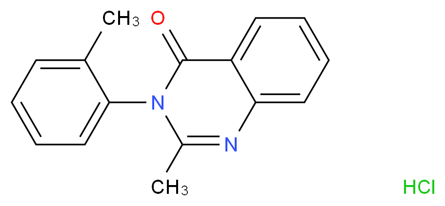 2-methyl-3-(2-methylphenyl)-3,4-dihydroquinazolin-4-one hydrochloride_分子结构_CAS_340-56-7