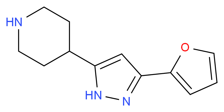 4-[3-(2-Furyl)-1H-pyrazol-5-yl]piperidine_分子结构_CAS_)
