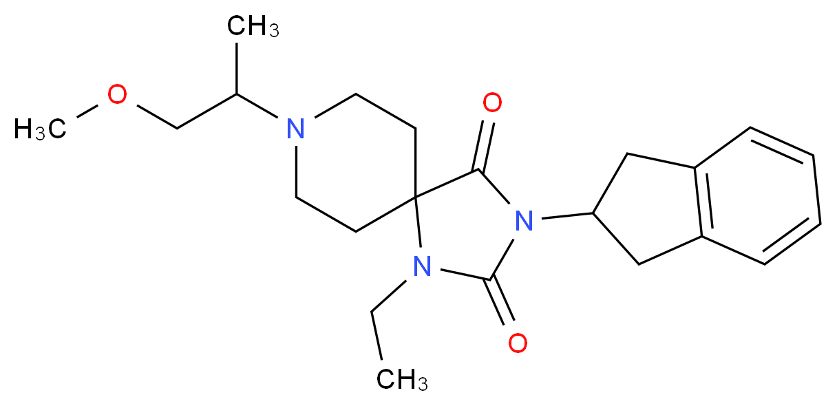 3-(2,3-dihydro-1H-inden-2-yl)-1-ethyl-8-(2-methoxy-1-methylethyl)-1,3,8-triazaspiro[4.5]decane-2,4-dione_分子结构_CAS_)