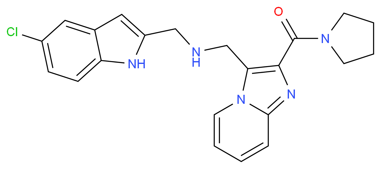 1-(5-chloro-1H-indol-2-yl)-N-{[2-(1-pyrrolidinylcarbonyl)imidazo[1,2-a]pyridin-3-yl]methyl}methanamine_分子结构_CAS_)
