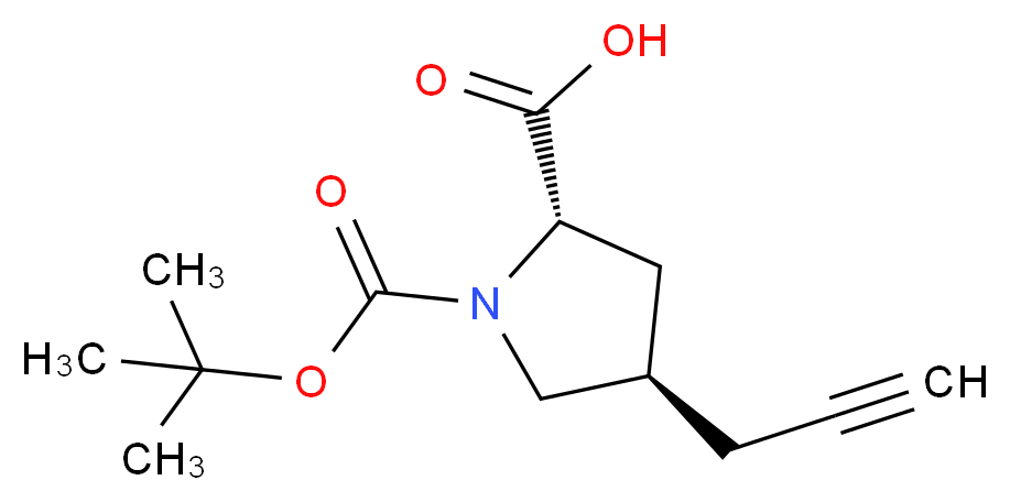 (2S,4R)-1-[(tert-butoxy)carbonyl]-4-(prop-2-yn-1-yl)pyrrolidine-2-carboxylic acid_分子结构_CAS_959581-98-7