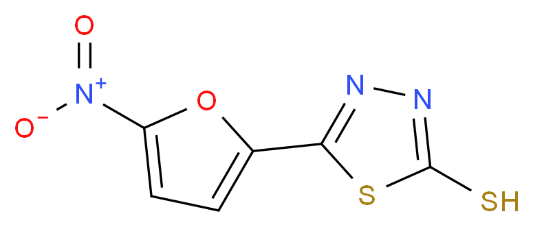 5-(5-nitro-2-furyl)-1,3,4-thiadiazole-2-thiol_分子结构_CAS_16865-27-3)