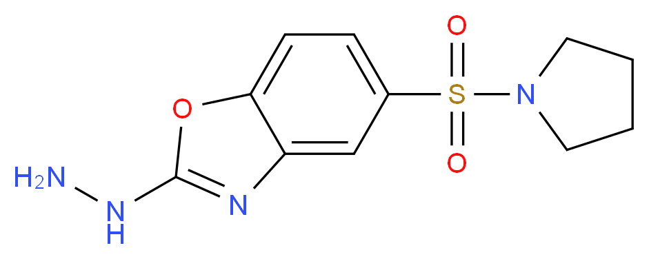 2-hydrazino-5-(pyrrolidin-1-ylsulfonyl)-1,3-benzoxazole_分子结构_CAS_)