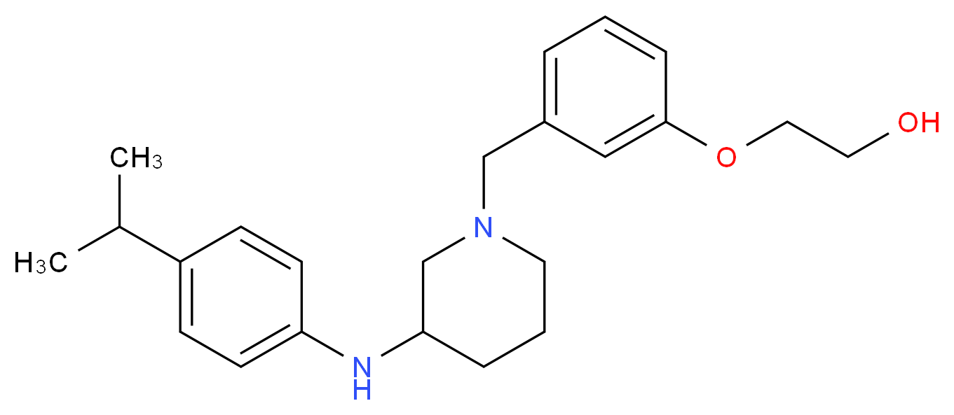 2-[3-({3-[(4-isopropylphenyl)amino]-1-piperidinyl}methyl)phenoxy]ethanol_分子结构_CAS_)