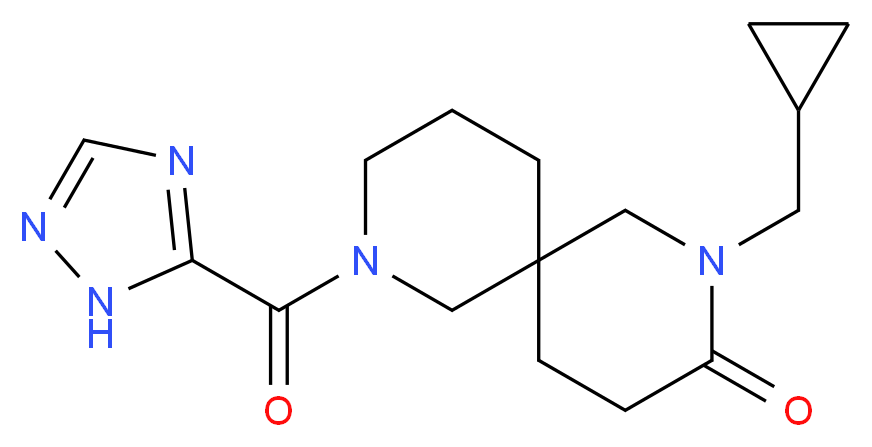 2-(cyclopropylmethyl)-8-(1H-1,2,4-triazol-5-ylcarbonyl)-2,8-diazaspiro[5.5]undecan-3-one_分子结构_CAS_)