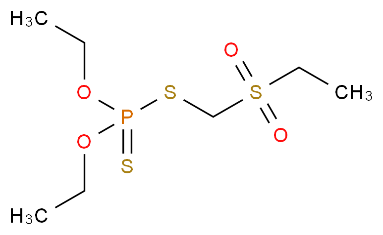 diethyl {[(ethanesulfonyl)methyl]sulfanyl}(sulfanylidene)phosphonite_分子结构_CAS_2558-04-7