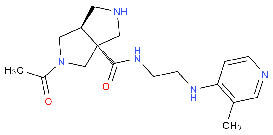(3aR*,6aR*)-2-acetyl-N-{2-[(3-methylpyridin-4-yl)amino]ethyl}hexahydropyrrolo[3,4-c]pyrrole-3a(1H)-carboxamide_分子结构_CAS_)