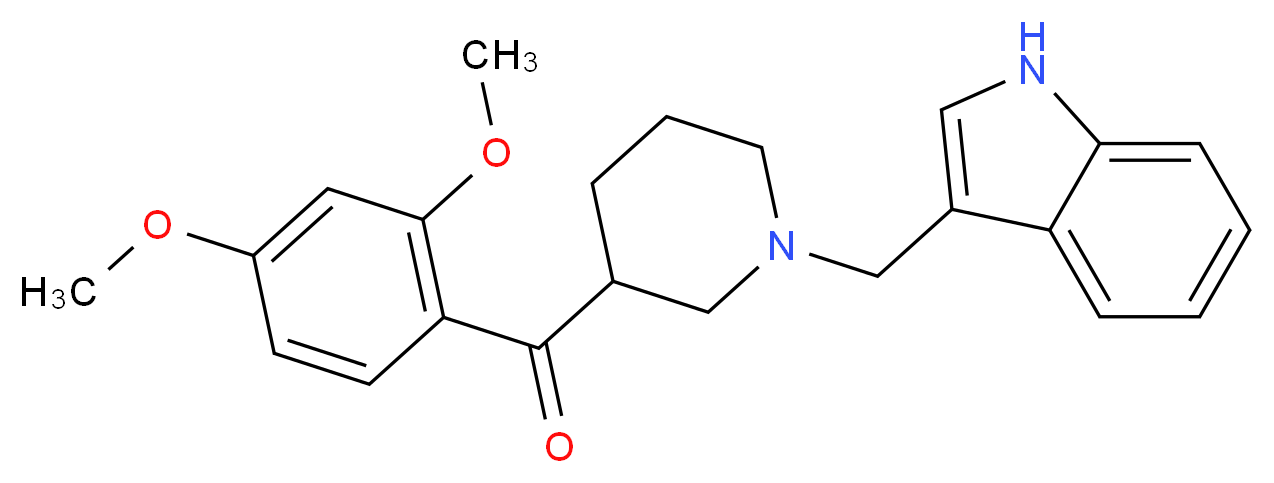 (2,4-dimethoxyphenyl)[1-(1H-indol-3-ylmethyl)-3-piperidinyl]methanone_分子结构_CAS_)