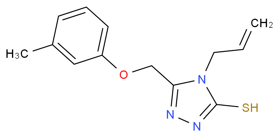 4-Allyl-5-[(3-methylphenoxy)methyl]-4H-1,2,4-triazole-3-thiol_分子结构_CAS_)