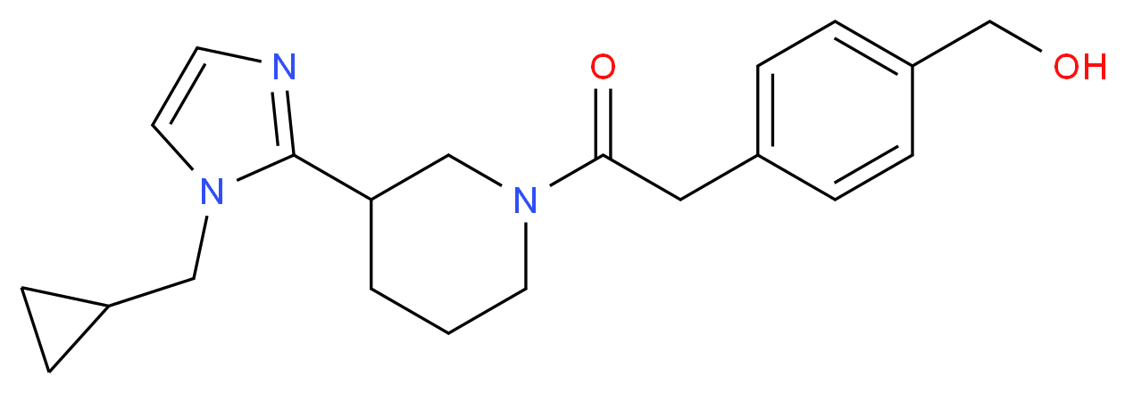 [4-(2-{3-[1-(cyclopropylmethyl)-1H-imidazol-2-yl]piperidin-1-yl}-2-oxoethyl)phenyl]methanol_分子结构_CAS_)