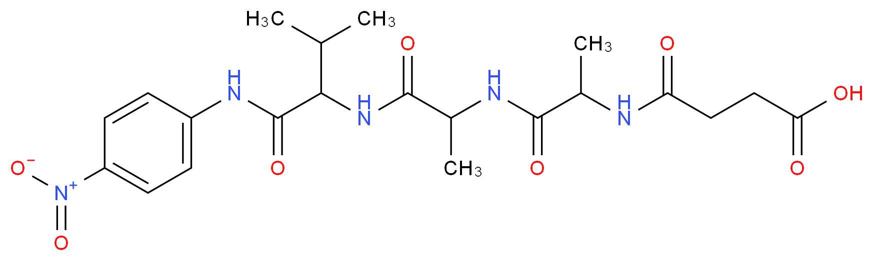 3-[(1-{[1-({2-methyl-1-[(4-nitrophenyl)carbamoyl]propyl}carbamoyl)ethyl]carbamoyl}ethyl)carbamoyl]propanoic acid_分子结构_CAS_61043-47-8