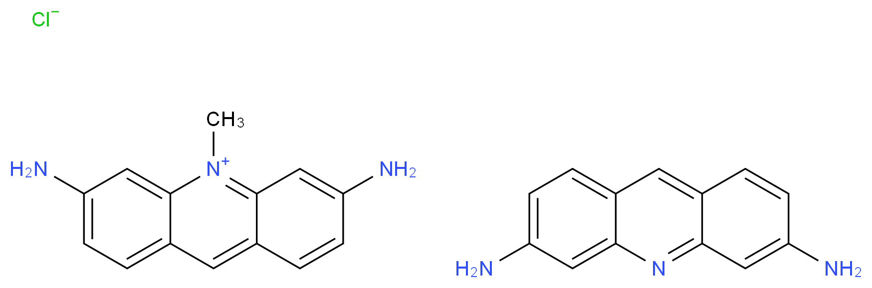 3,6-diamino-10-methylacridin-10-ium acridine-3,6-diamine chloride_分子结构_CAS_65589-70-0