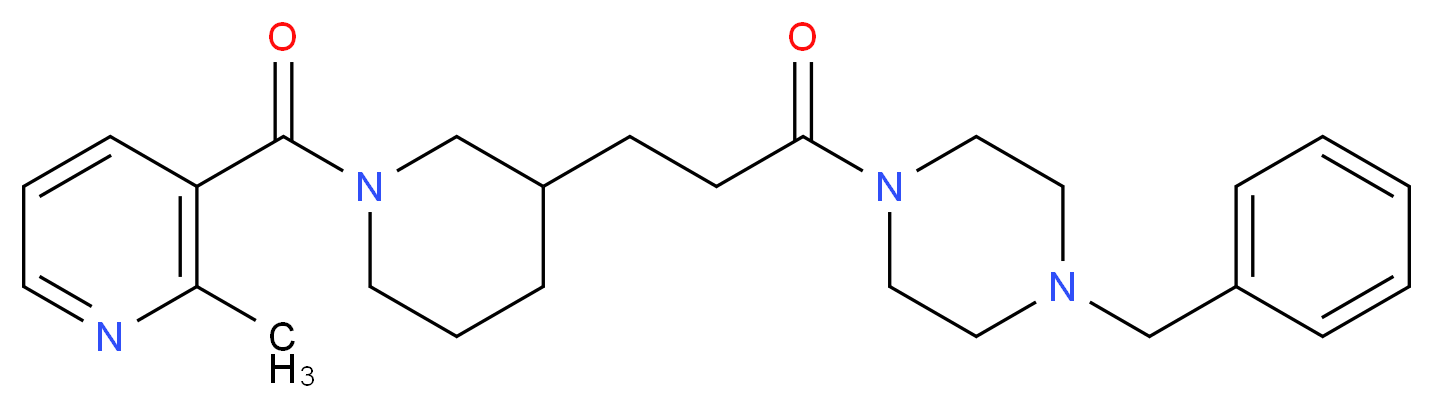 1-benzyl-4-(3-{1-[(2-methyl-3-pyridinyl)carbonyl]-3-piperidinyl}propanoyl)piperazine_分子结构_CAS_)