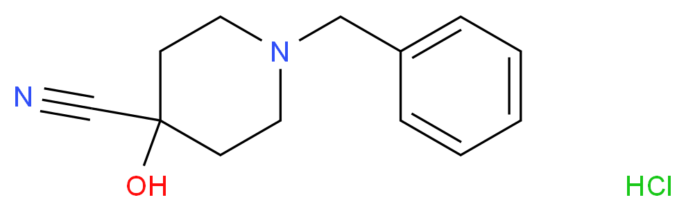 1-苄基-4-氰基-4-羟基哌啶 盐酸盐_分子结构_CAS_6094-60-6)