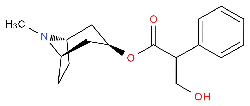 (1R,3S,5S)-8-methyl-8-azabicyclo[3.2.1]octan-3-yl 3-hydroxy-2-phenylpropanoate_分子结构_CAS_51-55-8