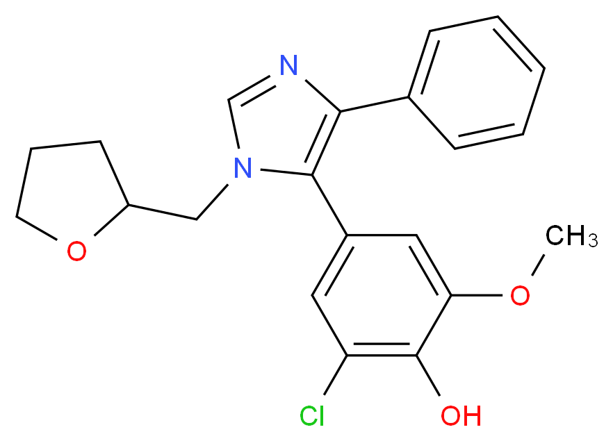 2-chloro-6-methoxy-4-[4-phenyl-1-(tetrahydrofuran-2-ylmethyl)-1H-imidazol-5-yl]phenol_分子结构_CAS_)