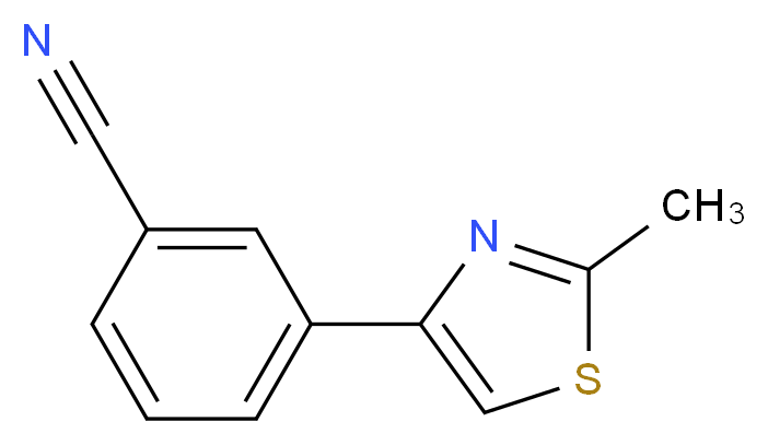 3-(2-methyl-1,3-thiazol-4-yl)benzonitrile_分子结构_CAS_844891-06-1