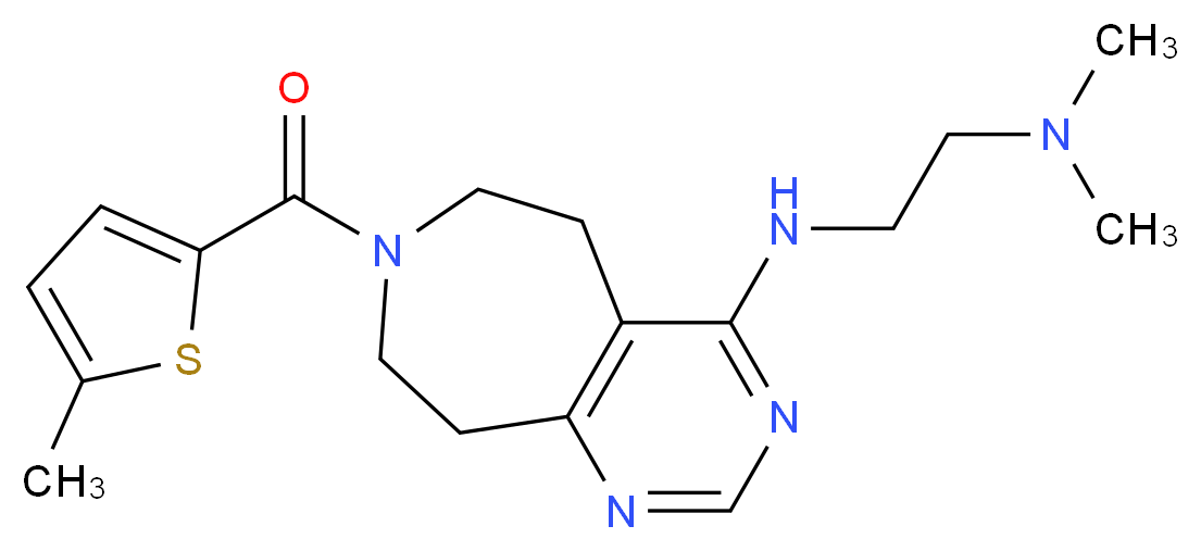 N,N-dimethyl-N'-{7-[(5-methyl-2-thienyl)carbonyl]-6,7,8,9-tetrahydro-5H-pyrimido[4,5-d]azepin-4-yl}ethane-1,2-diamine_分子结构_CAS_)