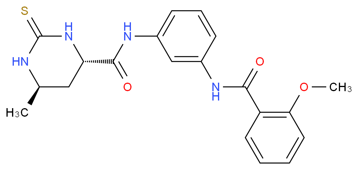 (4S*,6R*)-N-{3-[(2-methoxybenzoyl)amino]phenyl}-6-methyl-2-thioxohexahydropyrimidine-4-carboxamide_分子结构_CAS_)