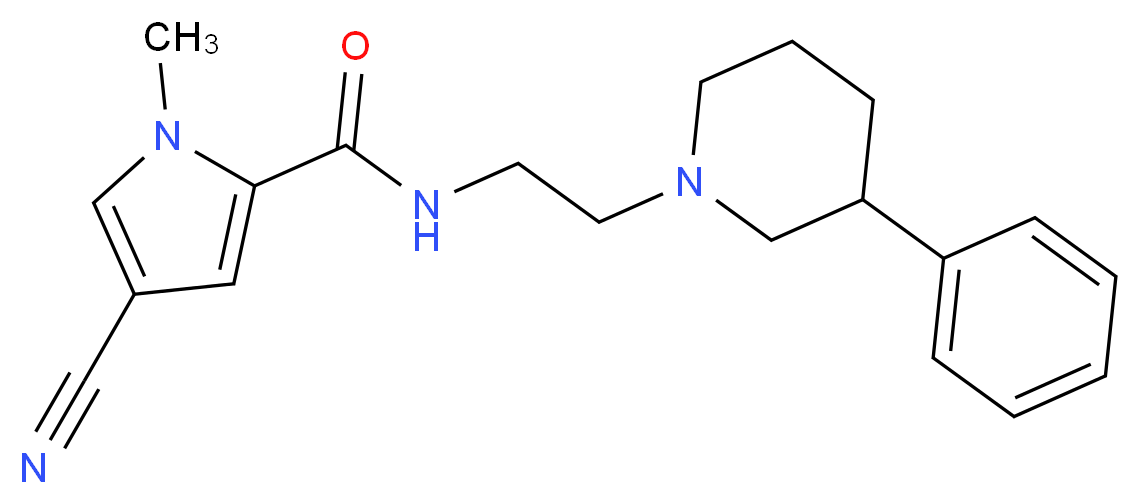 4-cyano-1-methyl-N-[2-(3-phenylpiperidin-1-yl)ethyl]-1H-pyrrole-2-carboxamide_分子结构_CAS_)