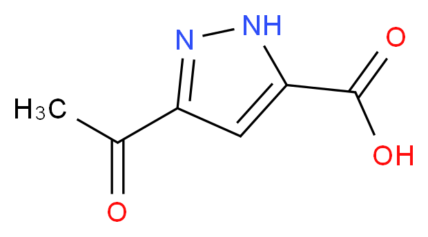 3-acetyl-1H-pyrazole-5-carboxylic acid_分子结构_CAS_949034-45-1