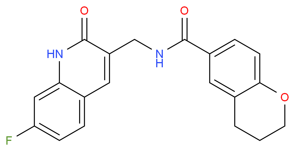N-[(7-fluoro-2-oxo-1,2-dihydroquinolin-3-yl)methyl]chromane-6-carboxamide_分子结构_CAS_)