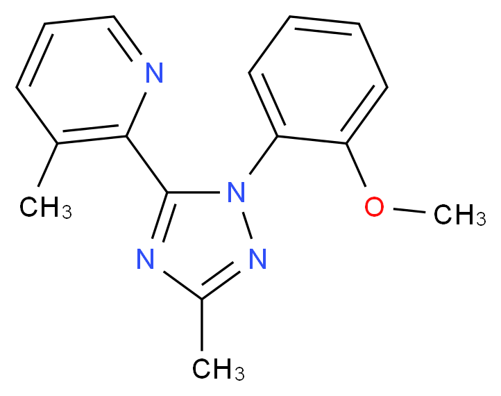 2-[1-(2-methoxyphenyl)-3-methyl-1H-1,2,4-triazol-5-yl]-3-methylpyridine_分子结构_CAS_)