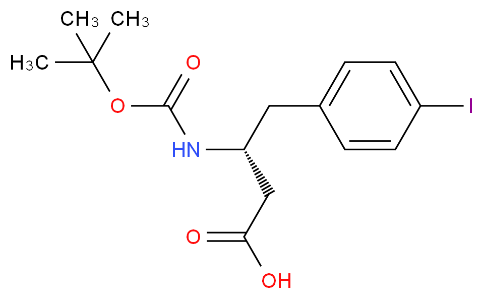 (R)-3-(Boc-氨基)-4-(4-碘苯基)丁酸_分子结构_CAS_269396-71-6)