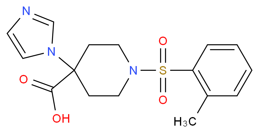 4-(1H-imidazol-1-yl)-1-[(2-methylphenyl)sulfonyl]piperidine-4-carboxylic acid_分子结构_CAS_)