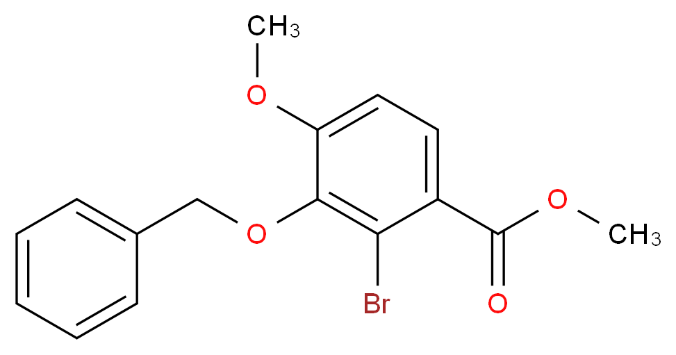 2-Bromo-3-benzyloxy-4-methoxybenzoic Acid Methyl Ester_分子结构_CAS_135586-19-5)